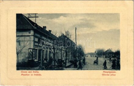 India, Indija; Fő utca, Filipp Bubenheimer üzlete. W.L. Bp. 4275. / Glavna ulica / Hauptstrasse / street view with shop (EK)