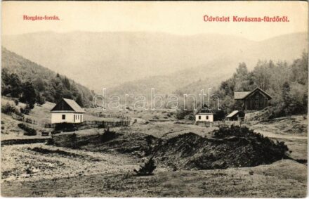 Kovászna, Covasna; Horgász-forrás. Szabó nyomda kiadása / spa, spring source (EK)