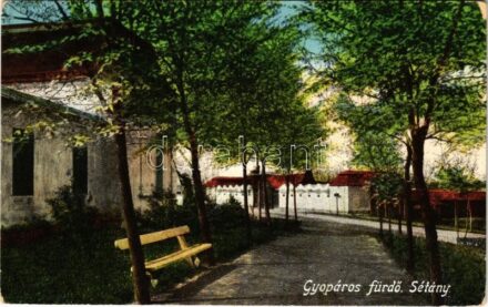Gyopárosfürdő (Orosháza), Fürdő sétány. Tomay kiadása (EK)