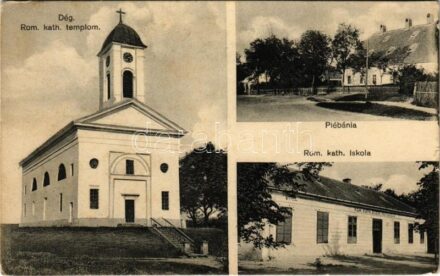 Dég, Római katolikus templom, plébánia és iskola (szakadás / tear)