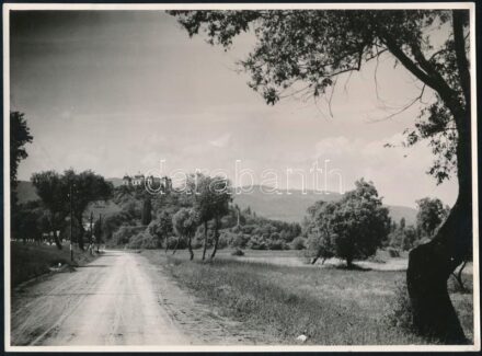 1940 A gácsi vár (Felvidék) Losoncról, hátoldalon feliratozott, pecsételt Czveck Gyula fotó, 17,5×23,5 cm