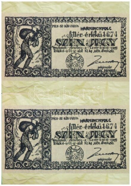 60 db MODERN magyar érmés képeslap, három változat ismétlődő példányokkal: Baranyai Érmegyűjtők Pécs / 60 modern Hungarian coin postcards, 3 variants with duplicate copies