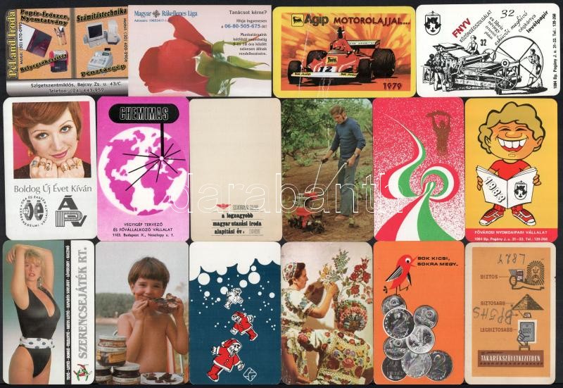 cca 1968-2009 össz. 30 db kártyanaptár, néhány firkált és sérült
