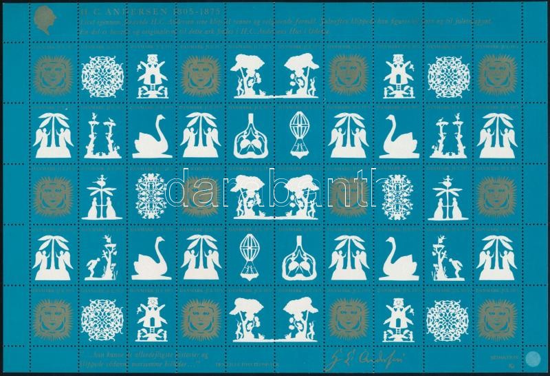 Dánia 1975 Karácsony - H. C. Andersen 50-es levélzáró ív