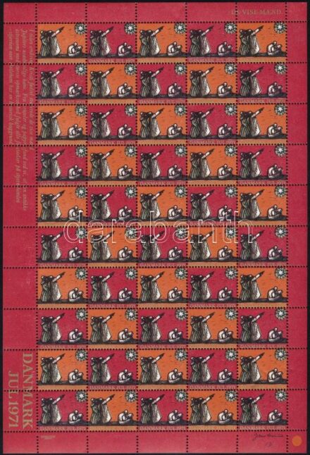 Dánia 1971 Karácsony 50-es levélzáró ív