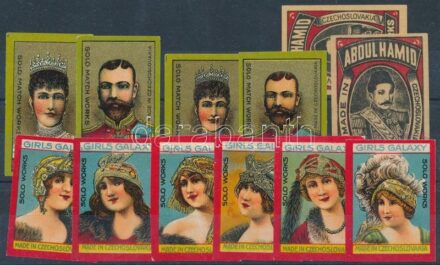 cca 1920-1930 12 db régi ritka csehszlovák gyufacímke