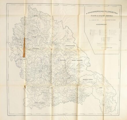 cca 1902 A felekezetek Északkeleten, A népfajok Magyarországon XIII. VIb. tervezte: Balogh Pál,rajzolta:Kocsárd Sándor, sérült, szakadt, hiányos, 116x124 cm.