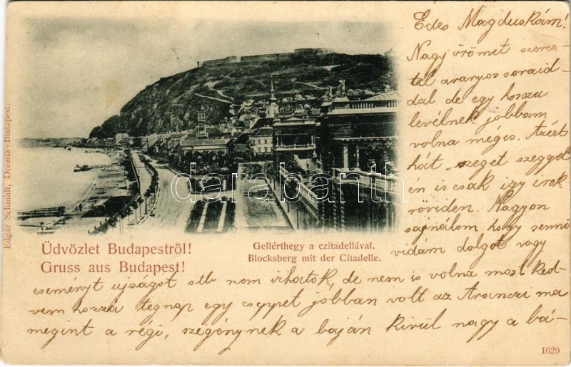 1898 (Vorläufer) Budapest XI. Gellérthegy, Citadella. Edgar Schmidt kiadása