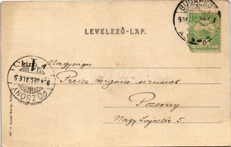 1904 Budapest V. Országház, képviselők ülésterme, belső. Divald Károly 487. sz. (EK) - Image 2