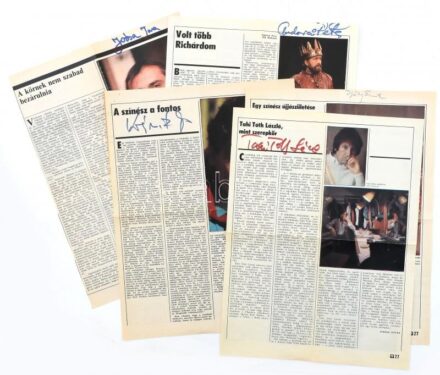 5 db aláírás - Andori Péter, Tahi Tóth László, Győri Emil, Kránitz Lajos, Józsa Imre