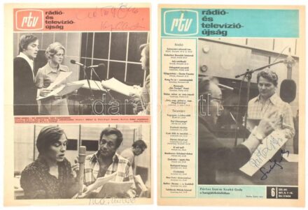 5 db aláírás - Pártos Erzsi, Szabó Gyula, Gálvölgyi János, Kozák András, Márkus László