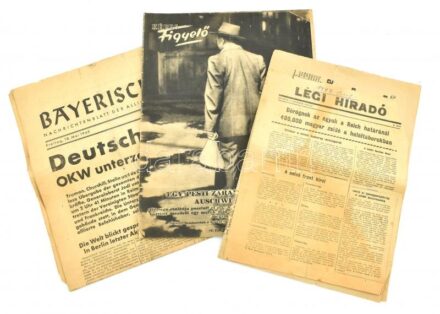 1944-1945 Légi Híradó szövetséges röplap és 3 másik újság