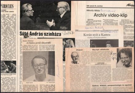 Vegyes aláírás tétel: Mészöly Miklós, Sütő András, Kornis Mihály, stb.