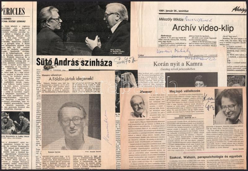 Vegyes aláírás tétel: Mészöly Miklós, Sütő András, Kornis Mihály, stb.