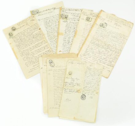 cca 1850-1860 Csúzi szerződések Weisberger család. 6 db okmány, CM-es illetékbélyegekkel