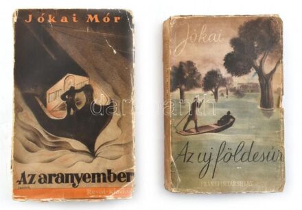 2 db Jókai: Az új földesúr, Az aranyember. Franklin és Révai kiadások az 1940-es évekből sérült papírkötésben