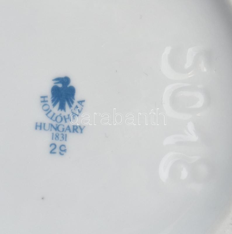 Hollóházi porcelán váza florális dekorral, matricás, jelzett, apró kopásnyomokkal, m: 31 cm - Image 3