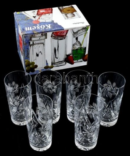Ólomkristály vizespohár 6db, szép állapotban, jelzés nélkül, m:15cm
