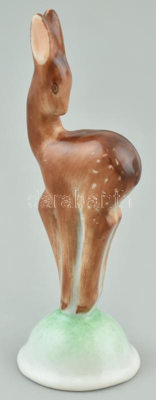 Herendi őzike, kézzel festett porcelán, jelzett, hibátlan, m:8cm.