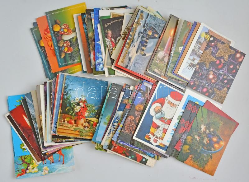 Kb. 200 db MODERN motívum képeslap: karácsonyi üdvözlő / Cca. 200 modern motive postcards: Christmas greeting
