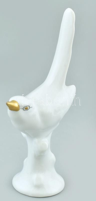 Hollóházi madár, porcelán, jelzett, kopott, m:15cm