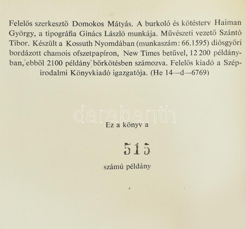 Tóth Árpád összes versei versfordításai és novellái. Bp., 1967, Magyar Helikon. Számozott (2100/515.) példány. Kiadói aranyozott egészbőr-kötésben, kissé sérült borítóval. - Image 2