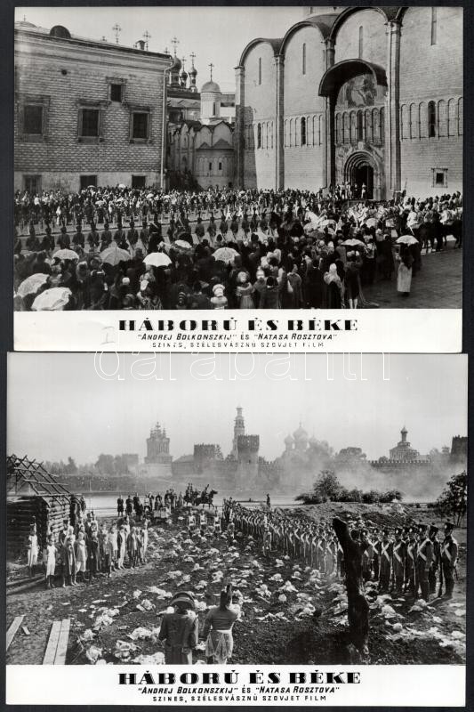 1966 Háború és béke című szovjet film jelenetei, 11 db produkciós filmfotó, 18x24 cm - Image 3