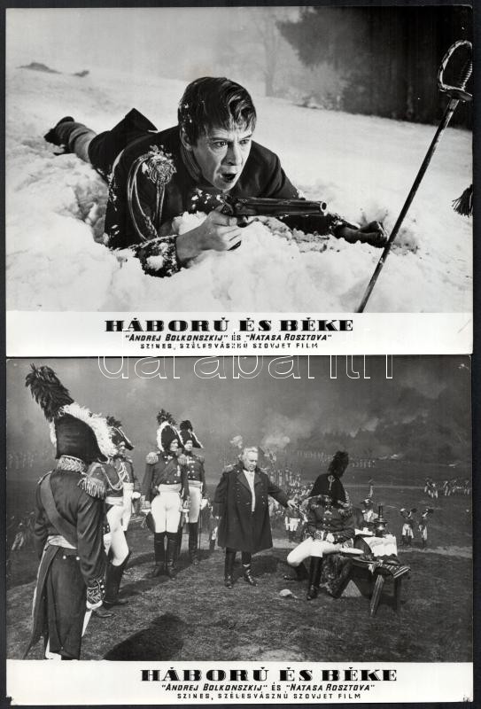 1966 Háború és béke című szovjet film jelenetei, 11 db produkciós filmfotó, 18x24 cm - Image 4