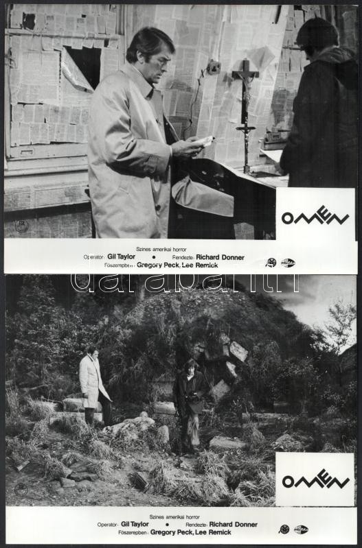 1976 Ómen című amerikai horrorfilm jelenetei, 10 db produkciós filmfotó, 18x24 cm - Image 2