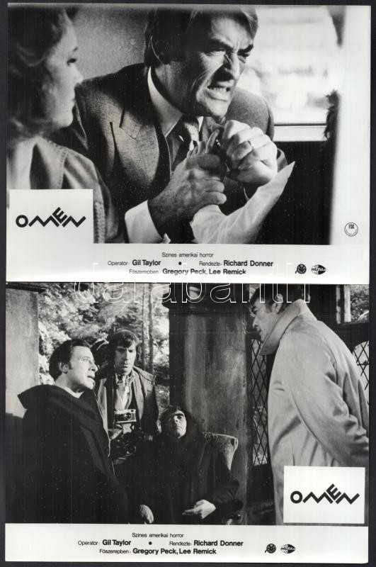 1976 Ómen című amerikai horrorfilm jelenetei, 10 db produkciós filmfotó, 18x24 cm - Image 3