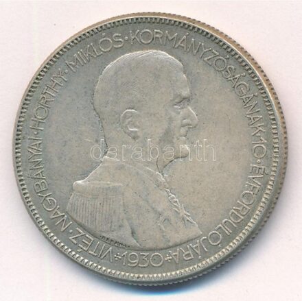 1930. 5P Ag 'Horthy jobbra' T:2,2- Adamo P8