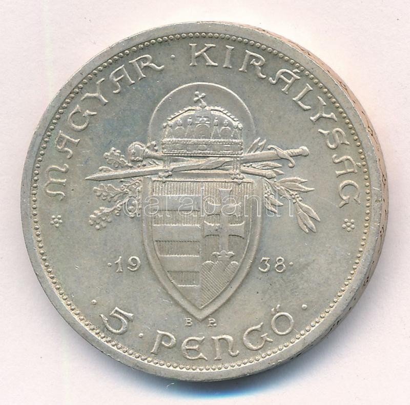 1938. 5P Ag 'Szent István' T:2 Adamo P8.1 - Image 2