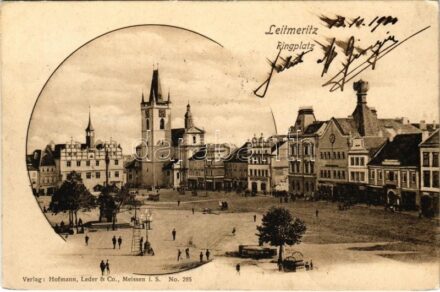 1900 Litomerice, Leitmeritz; Ringplatz / square, market, shops (EK)
