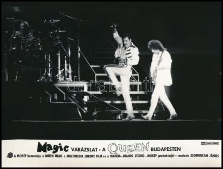 1986 A Queen együttes Budapesten, 5 db produkciós filmfotó, 18x24 cm