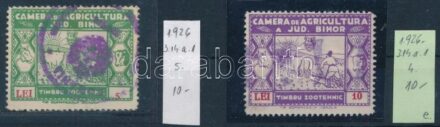 1926 Bihar megyei mezőgazdasági kamara 2 db helyi illetékbélyeg