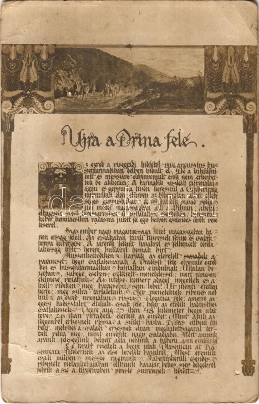 1932 Újra a Drina felé... Egy lap a szabadkai hatos honvédek 'Aranykönyvéből' (fa)