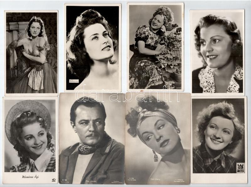 45 db RÉGI motívum képeslap: magyar színészek / 45 pre-1945 motive postcards: Hungarian actors and actresses - Image 2