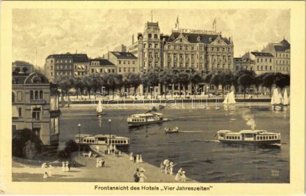 Hamburg, Frontansicht des Hotels 'Vier Jahreszeiten' (EK)