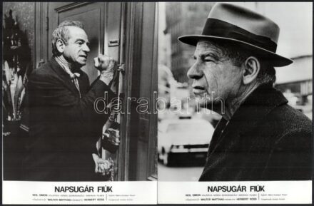 1975 Walter Matthau (1920-2000) amerikai színész a ,,Napsugár fiúk' című filmben, 3 db produkciós filmfotó, 24x18 cm