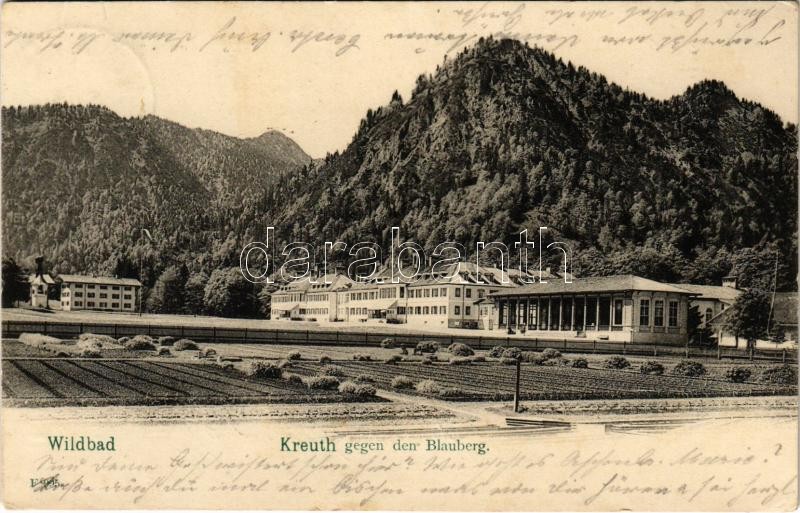 1903 Kreuth, Wildbad. Kreuth gegen den Blauberg / spa, bath, mountain (EK)