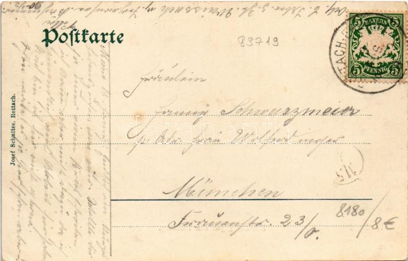 1903 Kreuth, Wildbad. Kreuth gegen den Blauberg / spa, bath, mountain (EK) - Image 2