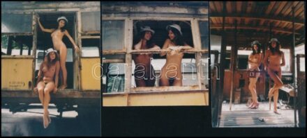 cca 1990 A jegyellenőröket már felújították, a régi fogast még nem, Menesdorfer Lajos (1941-2005) budapesti fotóművész hagyatékából, 3 db jelzés nélküli vintage fotó az aktfényképezés műfajából,7x7 cm és 9x6,6 cm között