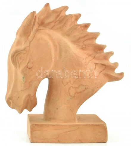 Izsépy Margit: Lófej formájú könyvtámasz, kerámia, apró kopással, foltokkal, jelzett. m: 22cm