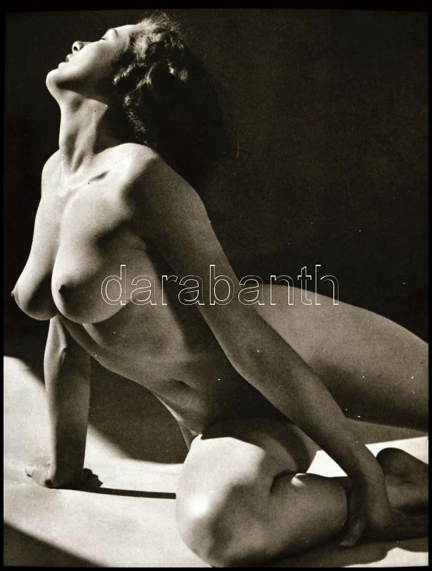 cca 1940 előtt készült aktfelvételek, Fekete György (1904-1990) budapesti fényképész gyűjteményéből 3 db NEGATÍV, 4,6x3,7 cm - Image 3