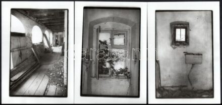 1994 Szövényi Anikó fotósorozata egy régi badacsonyi kúriáról, 5 db feliratozott vintage fotó, 13x18 cm