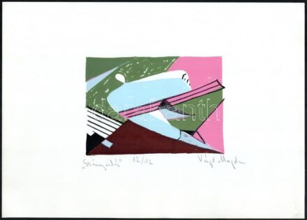 Vágó Magda (1947-): Szárnyalás. Szitanyomat, papír, jelzett, számozott: 12/12, lap jobb alsó sarkában töréssel, 11×16 cm