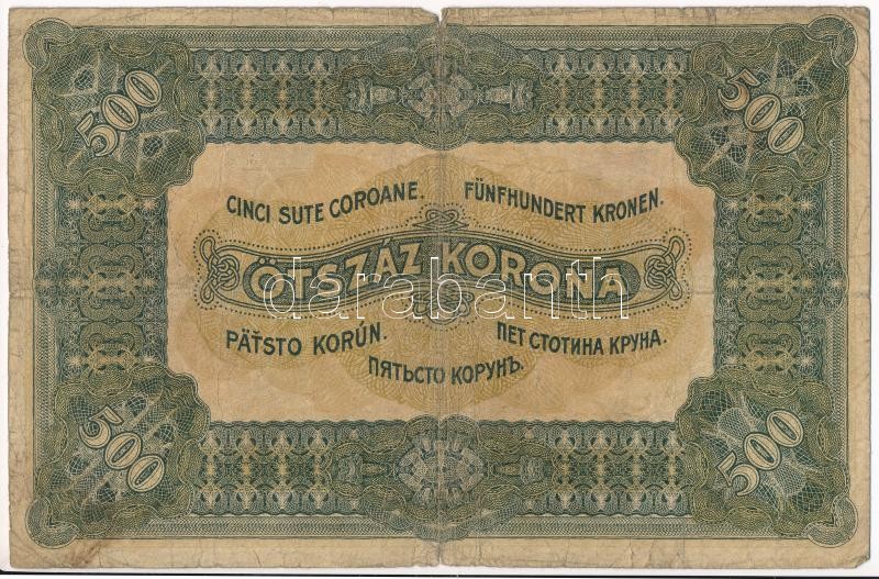 1920. 500K 'Orell Füssli Zürich' T:III- Hungary 1920. 500 Korona 'Orell Füssli Zürich C:VG Adamo K33 - Image 2