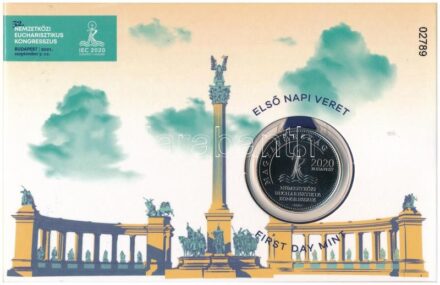 2021. 50Ft Cu-Ni '52. Nemzetközi Eucharisztikus Kongresszus' elsőnapi veret számozott emléklapon '02789' T:1