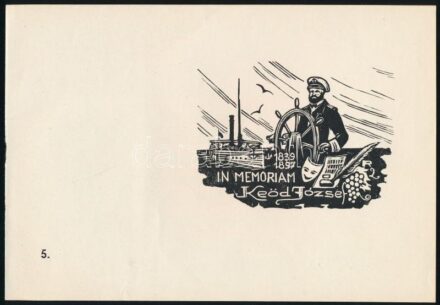 Rákóczy Ferenc (1931-): In memoriam Keöd József. Linómetszet, papír. Jelzés nélkül. 7x9 cm