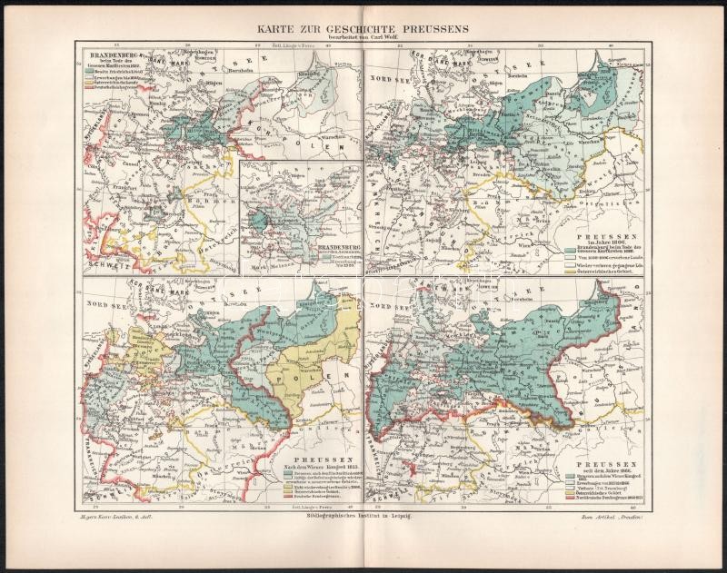 Németország, földrajzi, bányászati és ipari térképek 10 darabos vegyes világtérkép gyűjtemény cca 1900. 31x25 cm - Image 4
